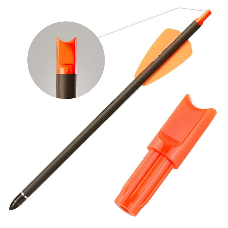 Toparchery 50/100pcs Meniscus Shape Nocks OD 7.5mm Orange/Black Half-moon Crossbow Bolts Nocks for Hunting Archery